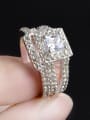thumb Two Pieces Set Micro Pave Zircons Copper Ring 4