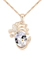 thumb Personalized Oval austrian Crystal Pendant Champagne Gold Plated Necklace 1