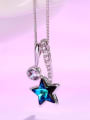 thumb Copper Alloy White Gold Plated Fashion Korean Star Crystal Necklace 1