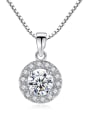 thumb Copper With Platinum Plated Classic Round Cubic Zirconia Necklaces & Pendants 0