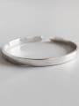 thumb 925 Sterling Silver With Silver Plated Simplistic Geometric opening Bangles 0