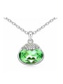 thumb Simple Oval austrian Crystal-accented Pendant Alloy Necklace 0