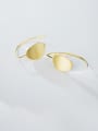 thumb 925 Sterling Silver With Gold Plated Personality Oval Hook Earrings 0