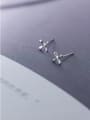 thumb 925 Sterling Silver With Silver Plated Simplistic Cross Stud Earrings 2