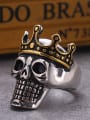 thumb Retro Crown Skull Statement Ring 1