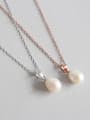 thumb Sterling Silver personality drops of natural freshwater pearl necklace 0