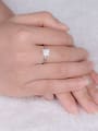 thumb S925 Silver Square Zircon Engagement Ring 1