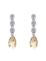thumb Simple austrian Crystals Water Drop Alloy Stud Earrings 2