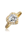 thumb Exquisite 18K Gold Plated Heart Shaped Zircon Ring 0