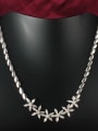 thumb Trendy Platinum Plated Flower Shaped Zircon Necklace 1