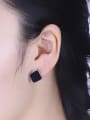 thumb Black Square Shaped stud Earring 1