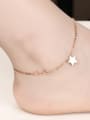 thumb Simple Lucky Star Rose Gold Plated Titanium Anklet 1