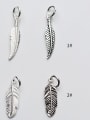 thumb 925 Sterling Silver With Platinum Plated Vintage Leaf Charms 1