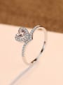 thumb 925 Sterling Silver With Platinum Plated Delicate Heart Band Rings 2