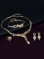 thumb Alloy Imitation-gold Plated Fashion Leaf-shaped Four Pieces Jewelry Set 1