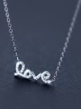thumb Exquisite Monogrammed Shaped S925 Silver Rhinestone Necklace 0