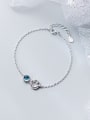 thumb Pure silver Aurora sweet blue gradient synthetic glazed smile Bracelet 0