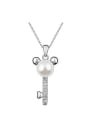 thumb Fashion Imitation Pearl Mickey Key Alloy Necklace 1