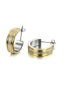 thumb Fashion Gold Plated Polish Titanium Stud Earrings 0