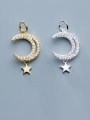 thumb 925 Sterling Silver With Cubic Zirconia  Personality Moon Pendants 0
