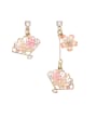 thumb Alloy With Rose Gold Plated Personality Flower Fan Asymmetry Drop Earrings 0