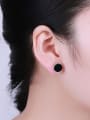 thumb Black Round Shaped stud Earring 1