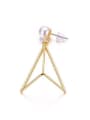 thumb All-match Hollow Triangle Shaped Artificial Pearl Drop Earrings 1