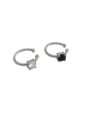 thumb 925 Sterling Silver With  Cubic Zirconia Simplistic Geometric Single Clip On Earrings 3