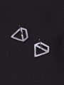 thumb Copper With White Gold Plated Simplistic Geometric Stud Earrings 2