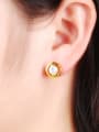 thumb Women Round Shaped Shimmering Rhinestone Stud Earrings 1