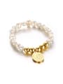 thumb Creative Gold Plated Tag Shaped Freshwater Pearl Bracelet 0