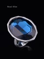 thumb Simple Oval Cut Crystal Platinum Plated Alloy Ring 2