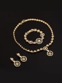 thumb Alloy Imitation-gold Plated Vintage style Rhinestones Round-shaped Four Pieces Jewelry Set 1