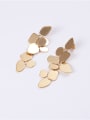 thumb Titanium With Gold Plated Personality Geometric Drop Earrings 0