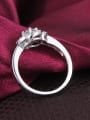 thumb Elegant 18K Platinum Plated Flower Shaped Zircon Ring 1