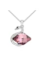 thumb Fashion Rhombus austrian Crystal Swan Pendant Alloy Necklace 0