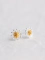 thumb S925 Silver Beautiful Small Chrysanthemum stud Earring 0