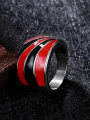 thumb Unisex Personality Double Color Design Titanium Enamel Ring 1