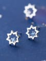 thumb 925 Sterling Silver With Silver Plated Simplistic Octagonal star Stud Earrings 1