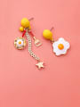 thumb Alloy With Enamel  Fashion Asymmetry Poached Egg Star Sassel Drop Earrings 4