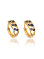 thumb Trendy 18K Gold Plated Geometric Zircon Clip Earrings 0