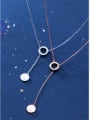 thumb 925 Sterling Silver With Glossy Simplistic Round Necklaces 0