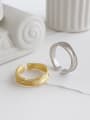thumb 925 Sterling Silver With Gold Plated Simplistic Irregular Surface  Free Size Rings 0