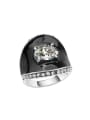 thumb Personalized Black Enamel Zircon Alloy Ring 0