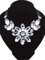 thumb Exaggerated Marquise Resin Flower Black Ribbon Necklace 3