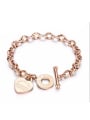 thumb Stainless Steel With Rose Gold Plated Classic Heart Bracelets 0
