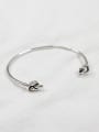 thumb Simple Little Knots Antique Silver Plated Opening Bangle 0