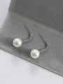 thumb Fashion White Artificial Pearl Zirconias Copper Stud Earrings 2