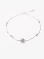thumb Simple Hollow Bead Silver Anklet 0