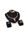 thumb Alloy Imitation-gold Plated Fashion Screw-shaped CZ Four Pieces Jewelry Set 0